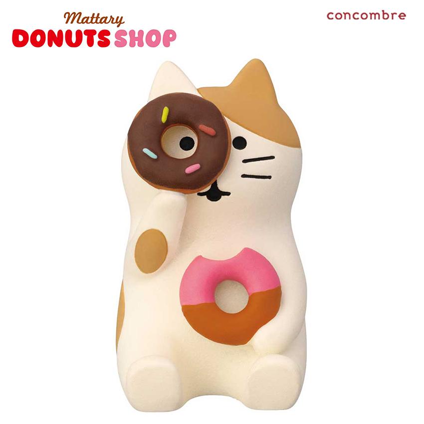 コンコンブル まったりドーナツショップ DONUTS SHOP ドーナツのぞき猫 | ドーナツショップ デコレ 小物 置物 飾り マスコット オブジェ インテリア雑貨 | 
