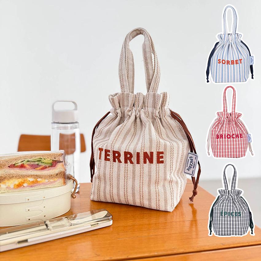 フレンチエピスリークールミニ巾着ポーチ 完成品 | 巾着袋 お弁当袋