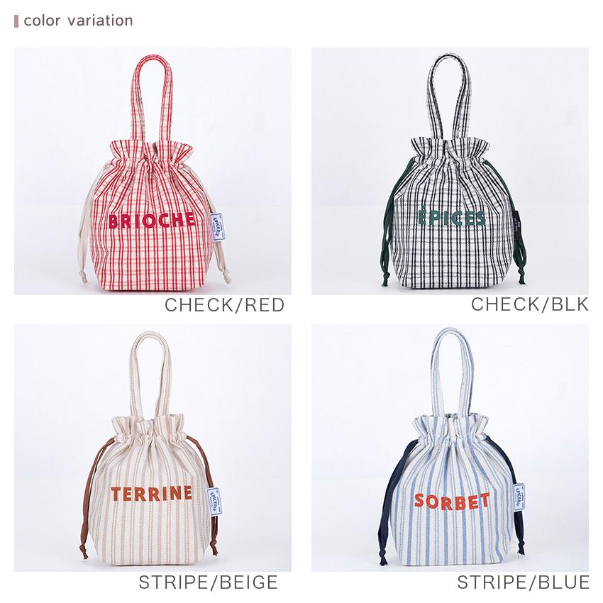 フレンチエピスリークールミニ巾着ポーチ 完成品 | 巾着袋 お弁当袋
