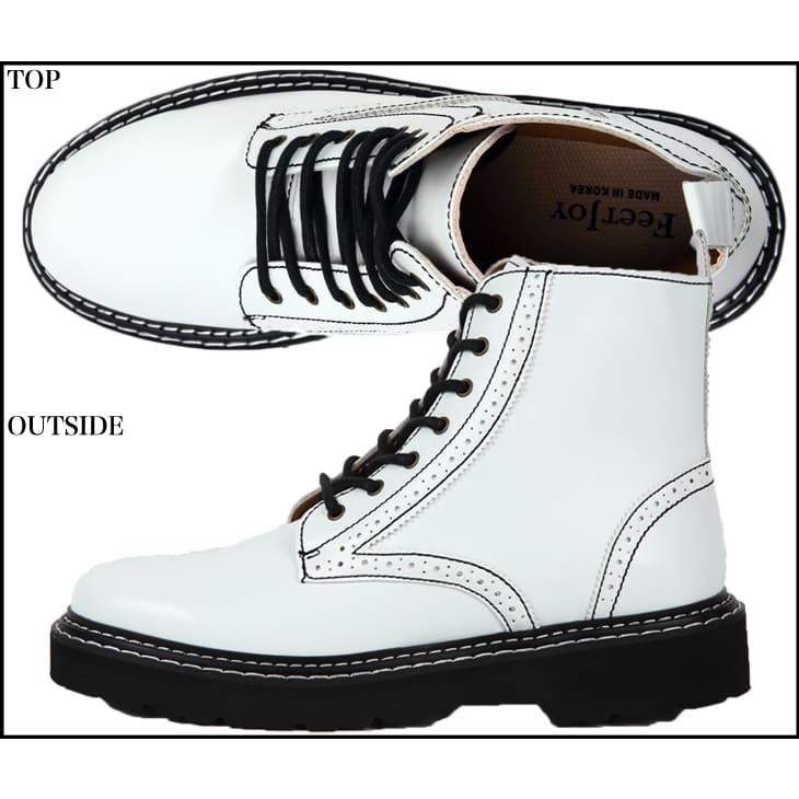 シークレットブーツ白16cm シークレットスニーカー 8cmアップ メンズブーツ シークレットシューズ