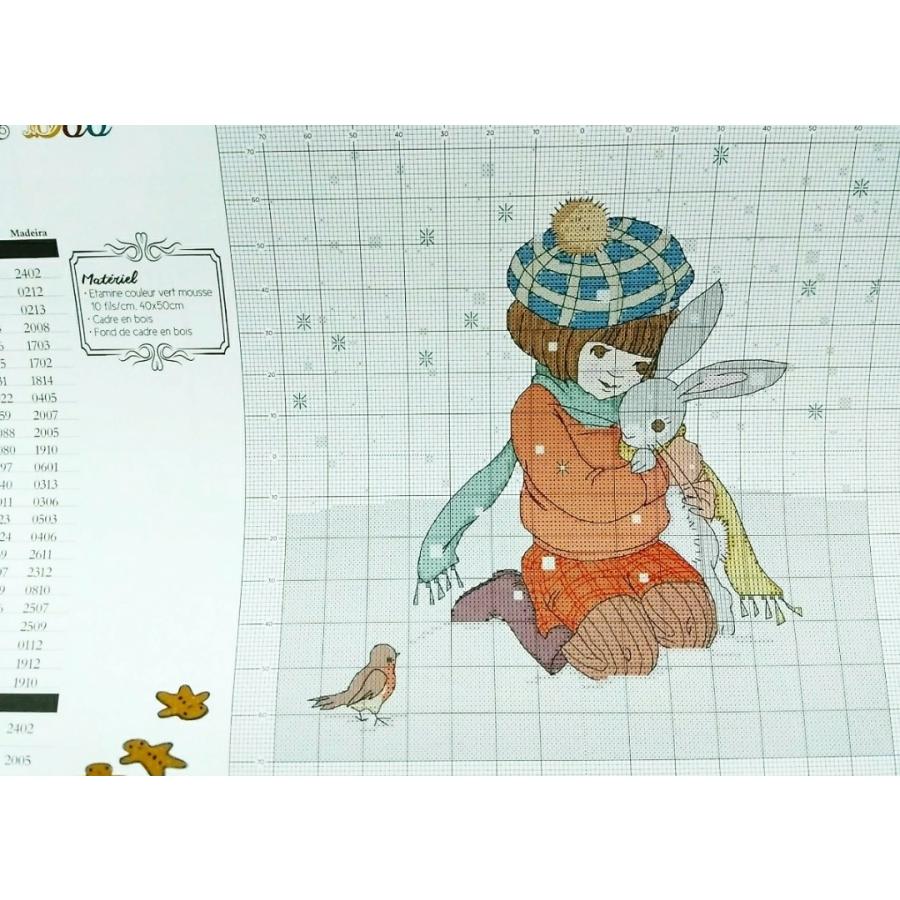 クロスステッチ 図案集 雑誌 図案 チャート Belle And Boo 図案12個 12ヶ月の可愛い女の子とウサギ A 002 クロスステッチキット シフォン 通販 Yahoo ショッピング
