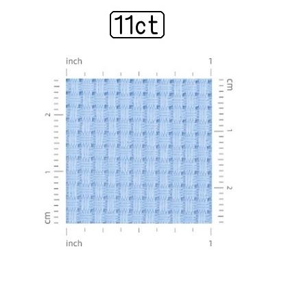 5枚セット】クロスステッチ刺しゅう布 アイーダ 11ct 11カウント 水色