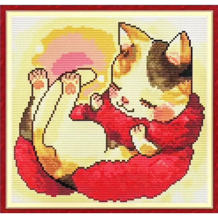 クロスステッチキット 赤いマフラー 猫 送料無料 B 0 クロスステッチキット シフォン 通販 Yahoo ショッピング