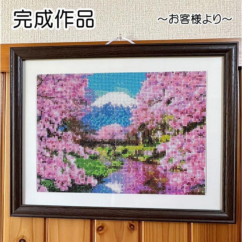 ダイヤモンドアート 富士山 桜 日本 和風 川 美しい風景 ダイヤモンドアート 富士山 桜 日本 和風 川 美しい風景
