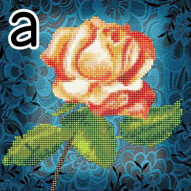 ダイヤモンドアート キット 初心者 部分貼り 花 9種 ビーズ刺繍 薔薇