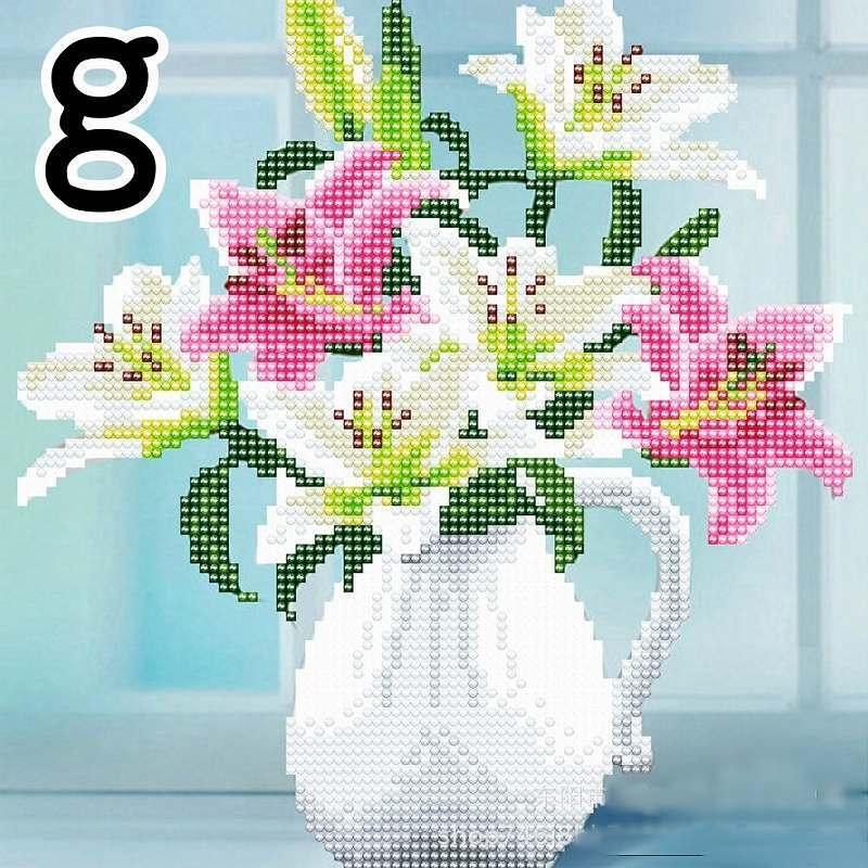 ダイヤモンドアート キット 初心者 部分貼り 花 9種 ビーズ刺繍 薔薇