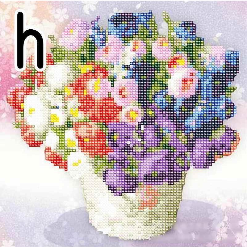 ダイヤモンドアート キット 初心者 部分貼り 花 9種 ビーズ刺繍 薔薇