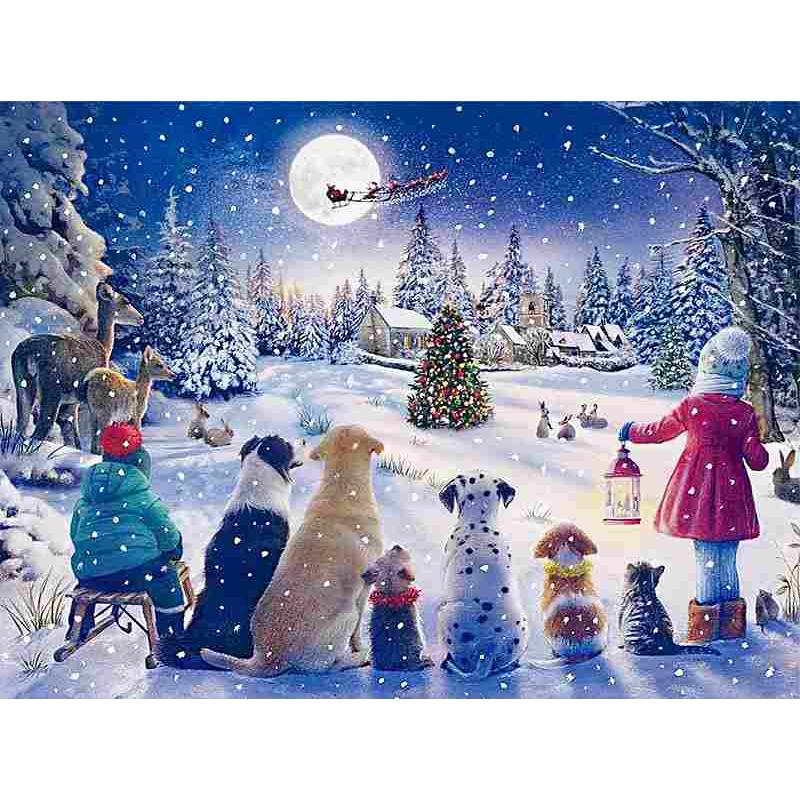 ダイヤモンドアート クリスマス Holy Night 40×50 四角ビーズ 大型 