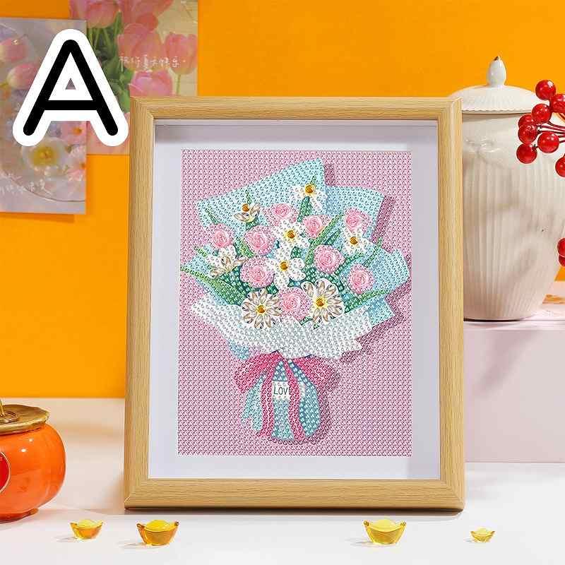 ダイヤモンドアート キット 花 ブーケ bouquet 初心者 フレーム付き