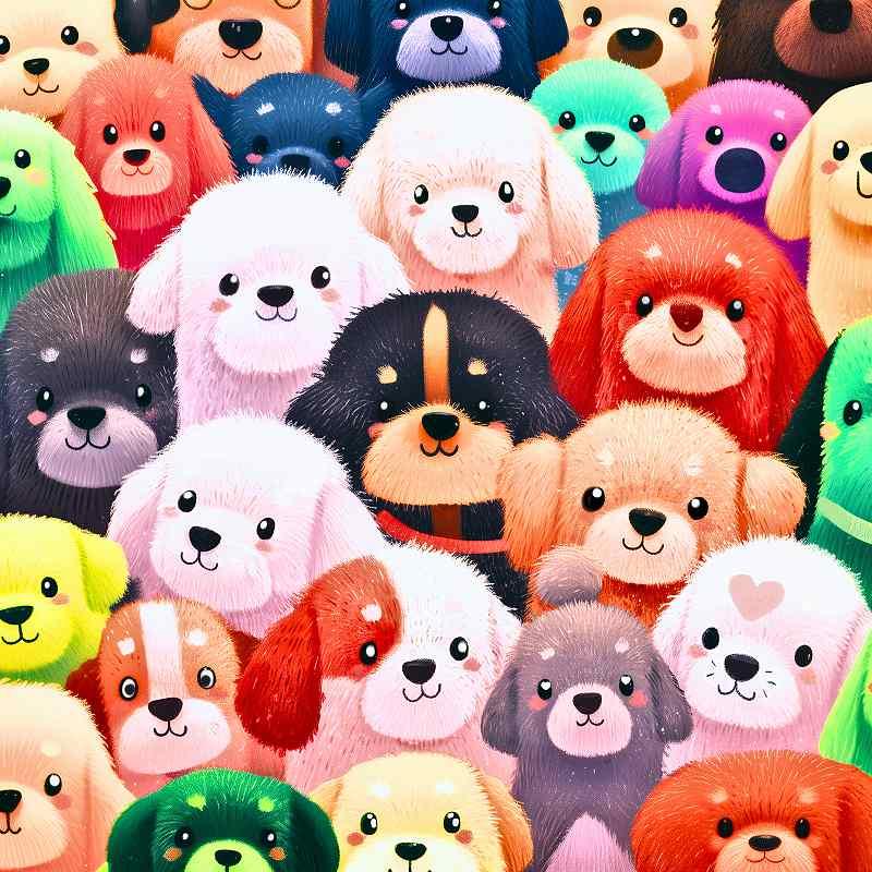 ダイヤモンドアート 四角ビーズ ABビーズ 犬だらけ Dog×Dog huacan