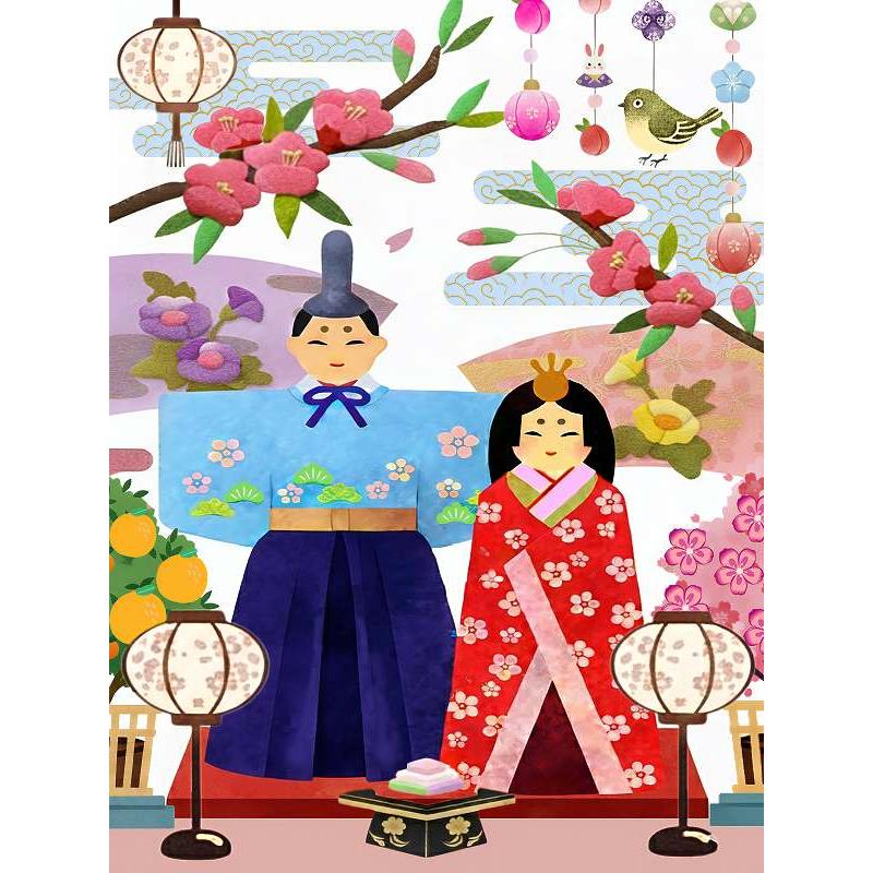 ダイヤモンドアート 立ち雛 3月 ひな祭り お雛様 夫婦雛 ABビーズ 四角