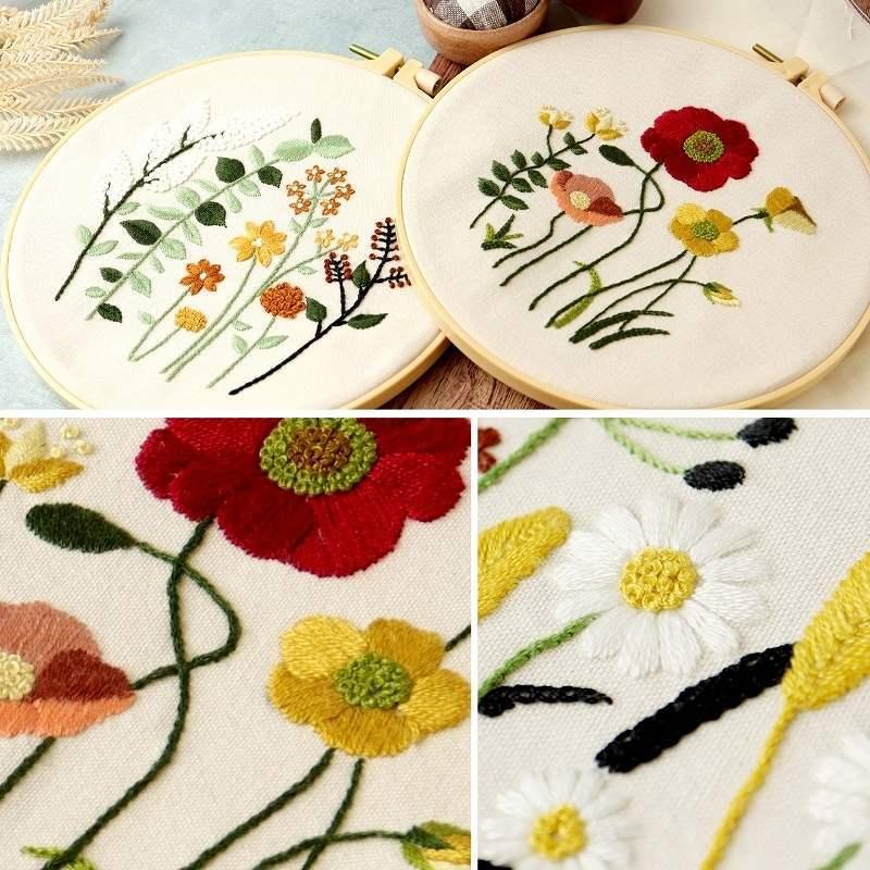 刺繍キット 花 ナチュラルシリーズPart2 全4種類 日本語説明書付き