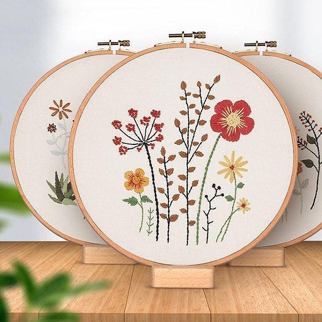 刺繍キット 花 ナチュラルシリーズPart2 全4種類 日本語説明書付き