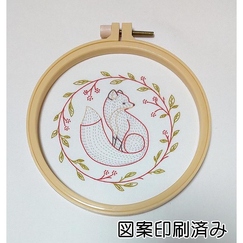 刺繍キット キツネ Fox 狐 可愛い動物 おすすめ 日本語説明書付き 初級