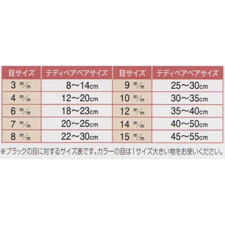 ハマナカ プラスチックアイ ブラック (H430-301) 黒 ぬいぐるみアイ