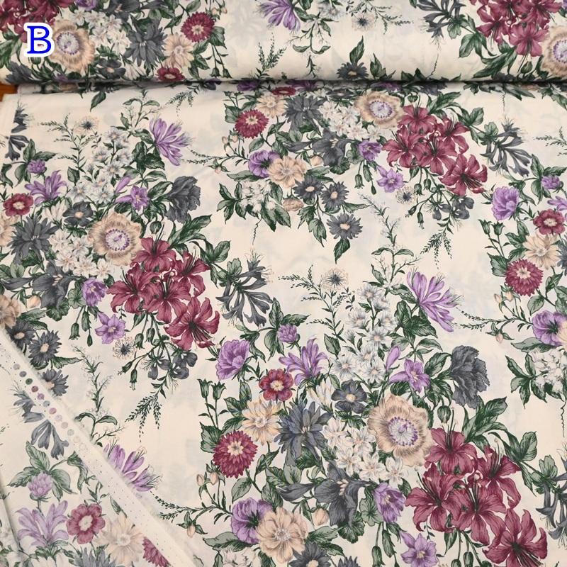 YUWA 有輪商店 60ローン 生地 (50cm単位) 329068 大花 花柄 お花