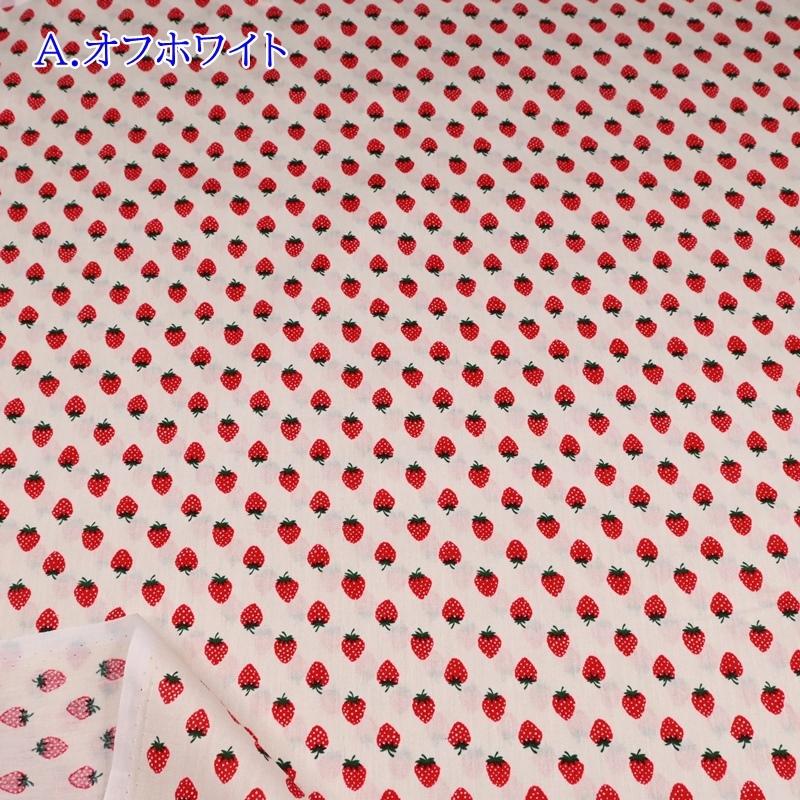 シャーティング ホーミー プリント 生地 (50cm単位) HC1097S イチゴ
