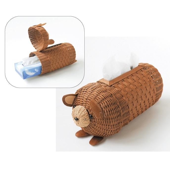 エコクラフトキット 材料セット くまのティッシュケース 紙バンド 手芸