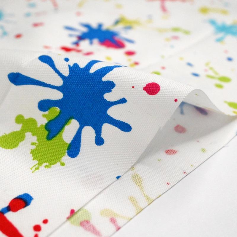 半幅帯　スペイン製オックスプリント　絵画風×国産コットンリネン　リバーシブル 輸入生地 スペイン輸入 大柄デジタルプリント オックス生地 約巾