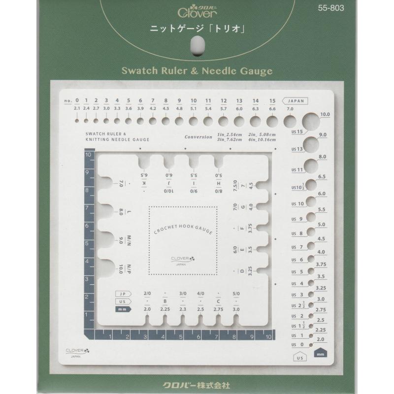 クロバー（Clover） ニットゲージ トリオ 55-803 棒針ゲージ かぎ針