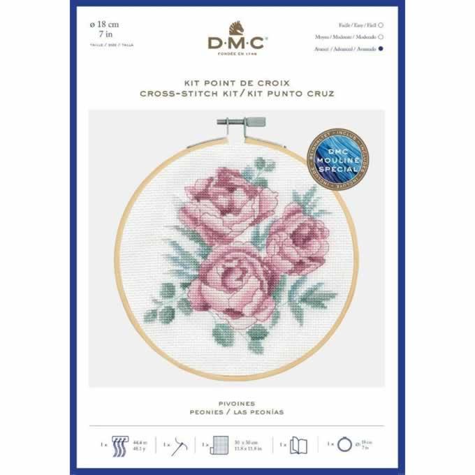 DMC クロスステッチ刺繍キット ヴィンテージフラワー BK1936PIONIES