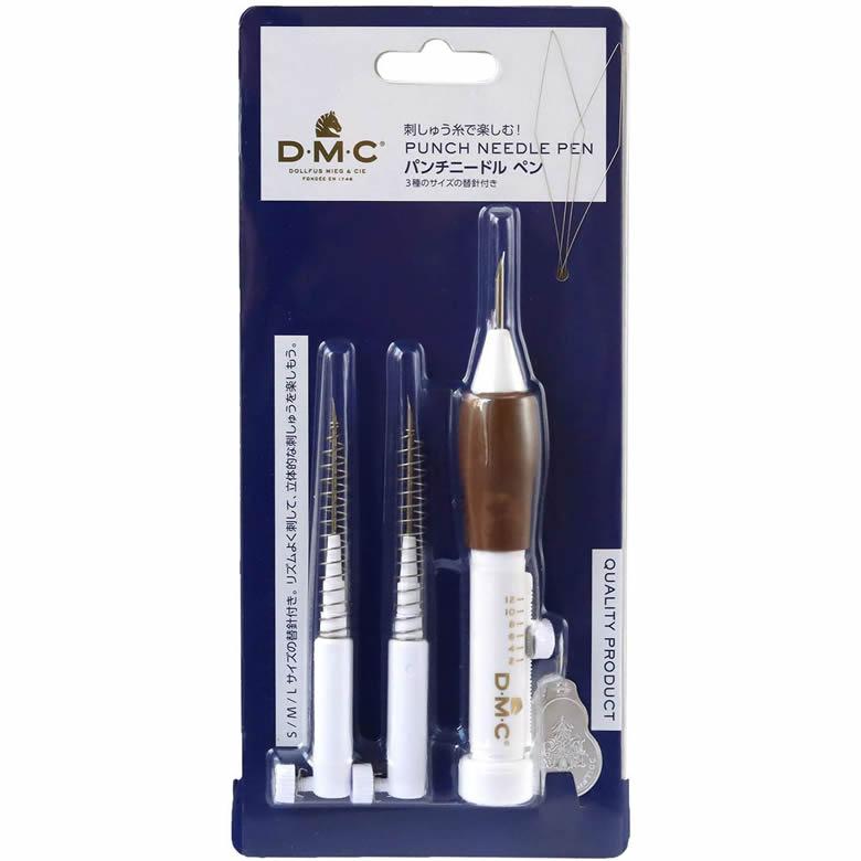 送料無料 DMCパンチニードル ペンセットループ調節目盛付きホワイト