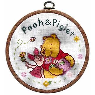ディズニー　クロスステッチ　サンプラー　刺繍糸　バインダー　布　図案　まとめ売り オリムパス クロスステッチ 刺繍キット(刺しゅうキット）プーさん