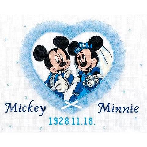 クロスステッチ 刺繍 キット (刺しゅう キット）オリムパス ウェディング　結婚式用スウィートハート ミッキーマウス（ディズニー）ウェルカムボード | 