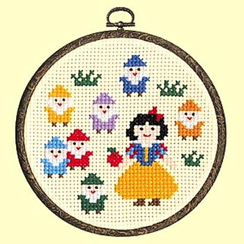 クロスステッチ 刺繍キット(刺しゅうキット）【白雪姫】フープ付き