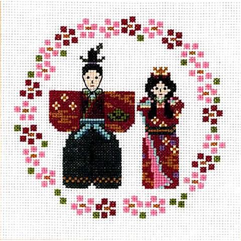 オリムパス クロスステッチ ひな祭り刺繍キット 立ち雛 : 手芸屋ポピー