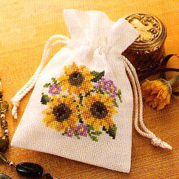 刺繍キット(クロスステッチ） 巾着 ヒマワリ : 手芸屋ポピー - 通販
