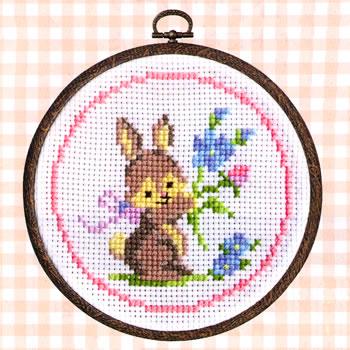 刺繍キット クロスステッチ 森のかわいいなかまたちシリーズ ウサギと