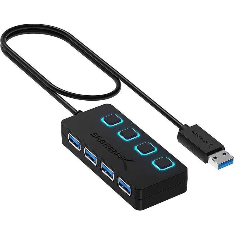 高級感SABRENT usbハブ 3.2 PS5 5Gbps 4ポート(LED電源スイッチ搭載)SuperSpeed Gen1 PS4、ノートパソ USBハブ BUFFALO USB ハブ USB2.0 バスパワー 4ポート ブラック BSH4U055U2BKNintendo Switch Win