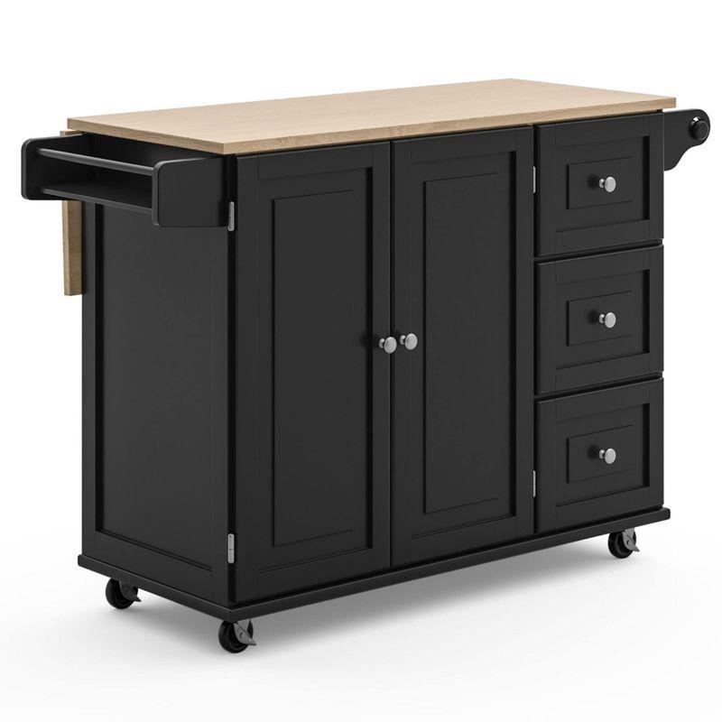 Liberty Black Kitchen Cart with Wood Top by Home Styles 20230904184110