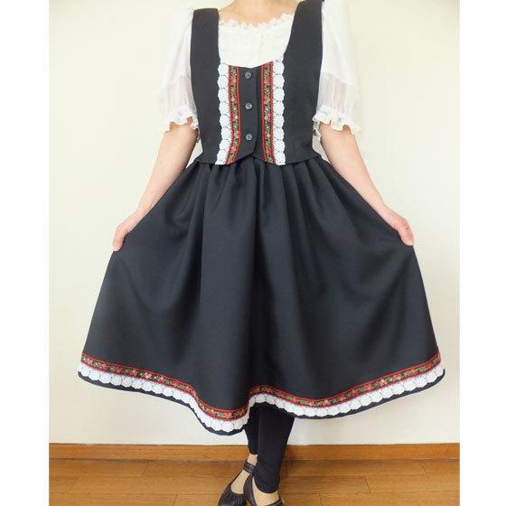 フォークダンス衣装LOUIS 刺繍入り黒ベスト フォークダンス衣装LOUIS 刺繍入り黒ベスト