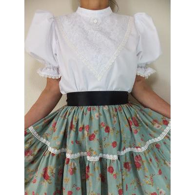 フォークダンス衣装◆スタンドカラー小さなモチーフ付き売れ筋商品|||ブラウスBL013