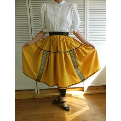フォークダンス衣装◇裾回り3mエスニックテープを使った2段 