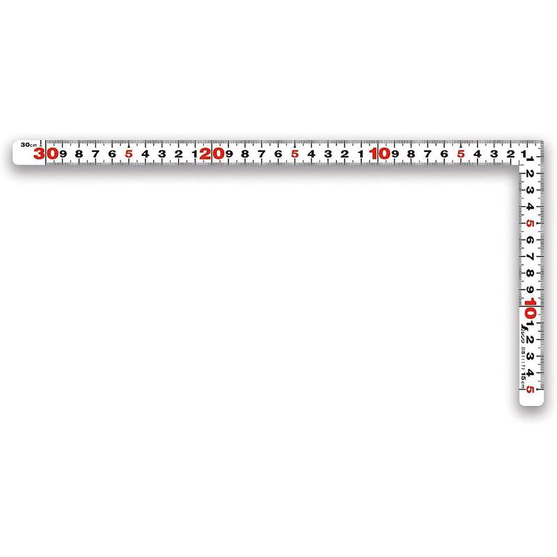 売れ筋 シンワ測定(Shinwa Sokutei) 曲尺平ぴた 表裏同目 ホワイト 30cm 11171 計測、検査