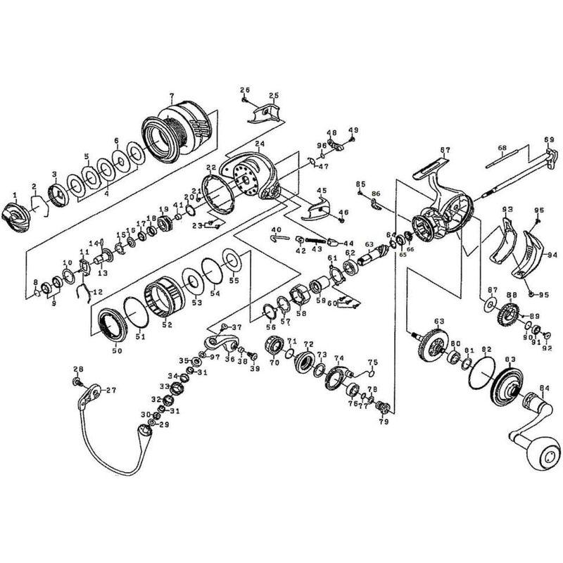 コレクション新作が登場 ダイワ(DAIWA) 純正パーツ 17 ソルティガ BJ 4000 ハンドル 部品番号 84 部品コード 1H2A20 000595911H