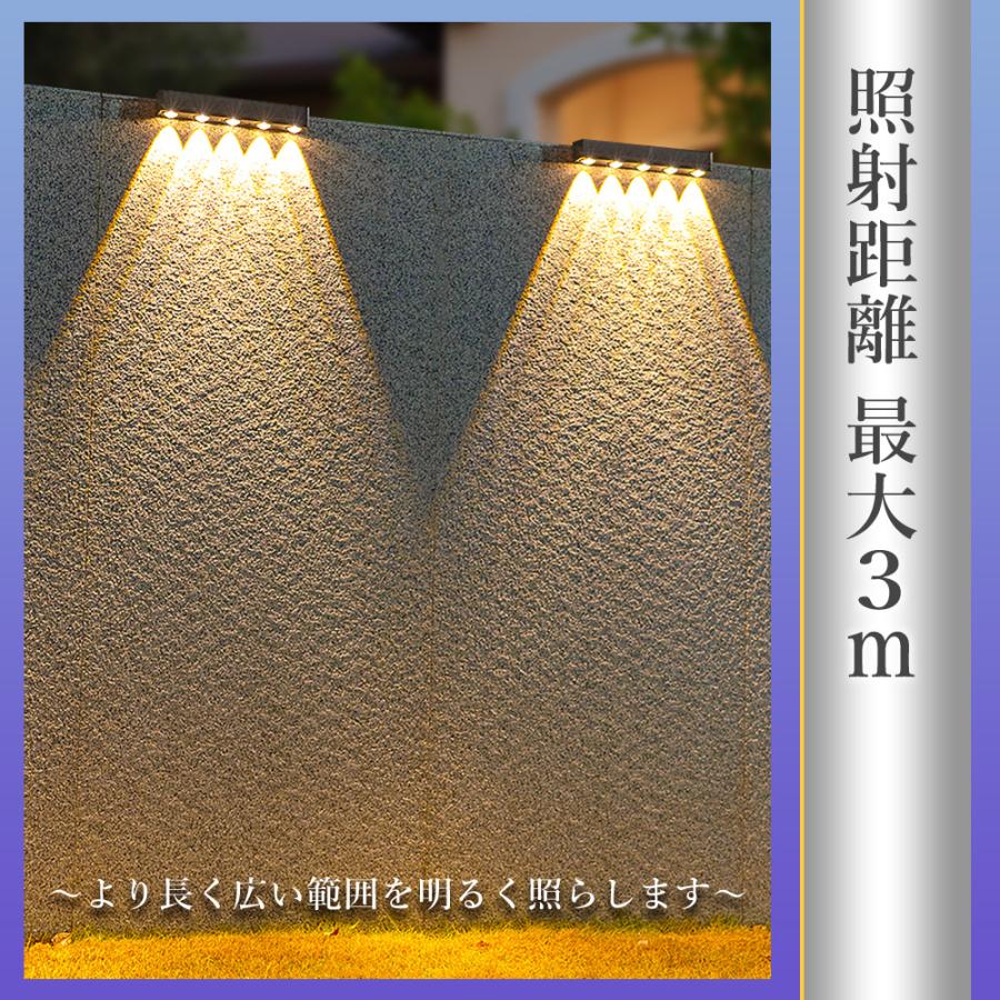 ソーラーライト フェンスライト 5LED スポット 屋外 防水 IP65 LED 5灯