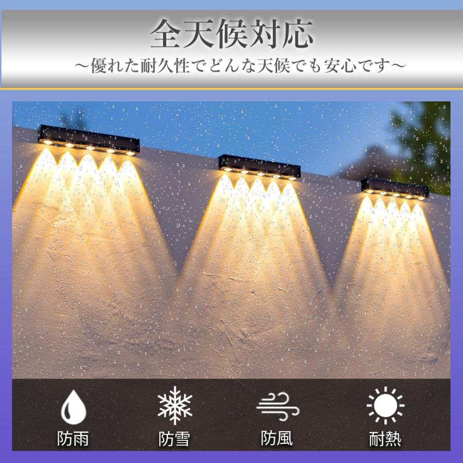 ソーラーライト フェンスライト 5LED スポット 屋外 防水 IP65 LED 5灯