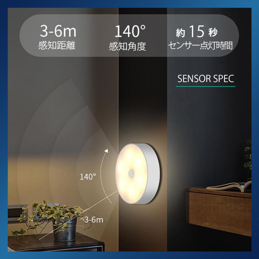 人感センサーライト 2個セット 室内 玄関 ソーラー充電 USB充電 兼用 LED 明暗センサー リモコン 照明 クローゼット 屋内 廊下 小型 防災グッズ 8LED A103 |  | 04