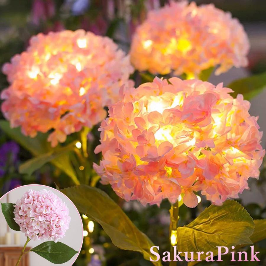 ソーラーライト あじさい LED ガーデンライト 屋外 防水 玄関 庭 飾り