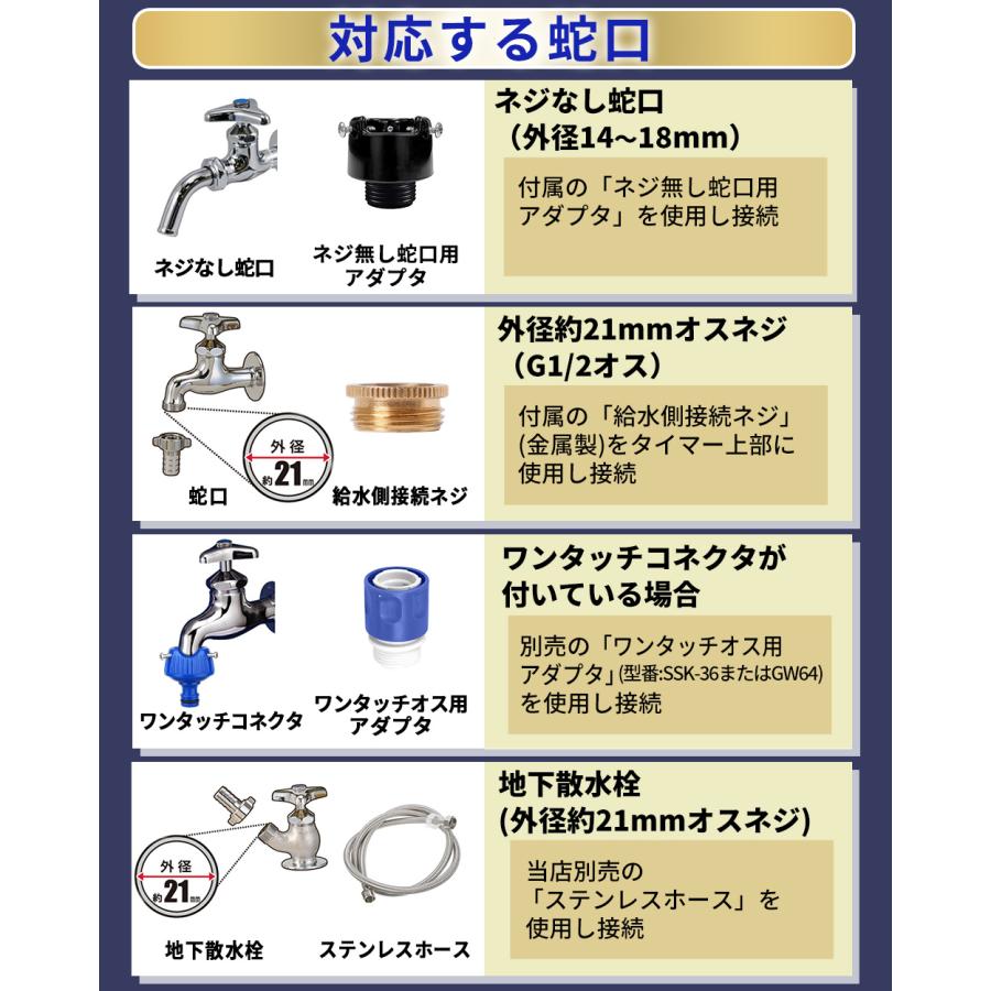 自動水やり機 スターターキット ダブルタイマー クイック式 散水タイマー 自動散水 ガーデニング 鉢植え 噴水 ミスト 灌漑 点滴 自動水やり器 B961-B964 |  | 19