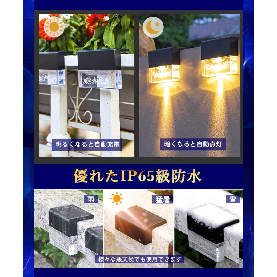 ソーラーライト 2個セット バブル フェンスライト 照明器具