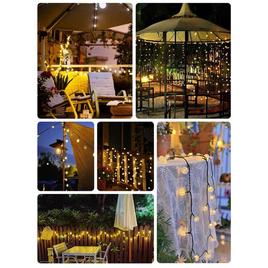イルミネーションライト 屋外 ソーラーライト バブルボール 防水 50LED