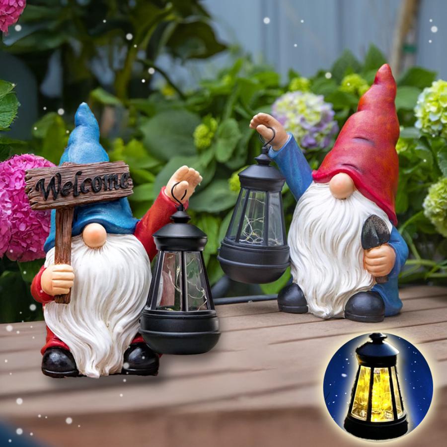 森の妖精 ノーム 小人 welcome 赤い帽子 置物 【公式通販】