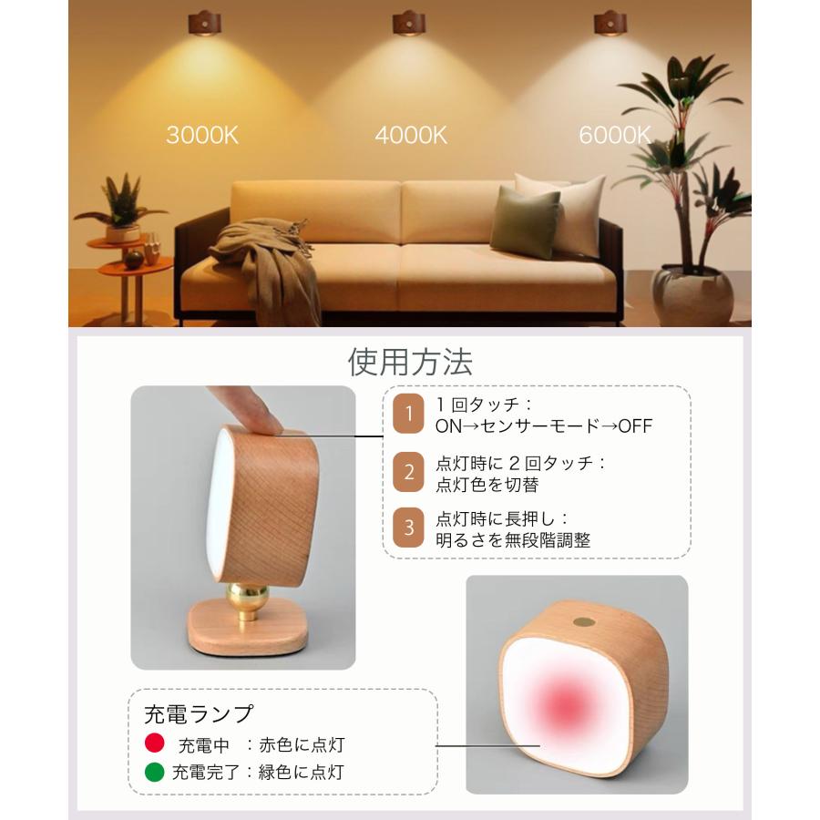 人感センサーライト 多機能 四角形 木製 USB充電式 LED 明るさ 人感センサーライト 多機能 四角形 木製 USB充電式 LED 明るさ