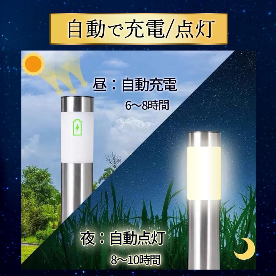ガーデンライト ポールライト ソーラーライト LED 屋外 おしゃれ 自動点灯 差し込み テラス 庭 外構 埋め込み 防犯 ソーラー充電 ステンレス製 防水 省エネ 玄関 |  | 03