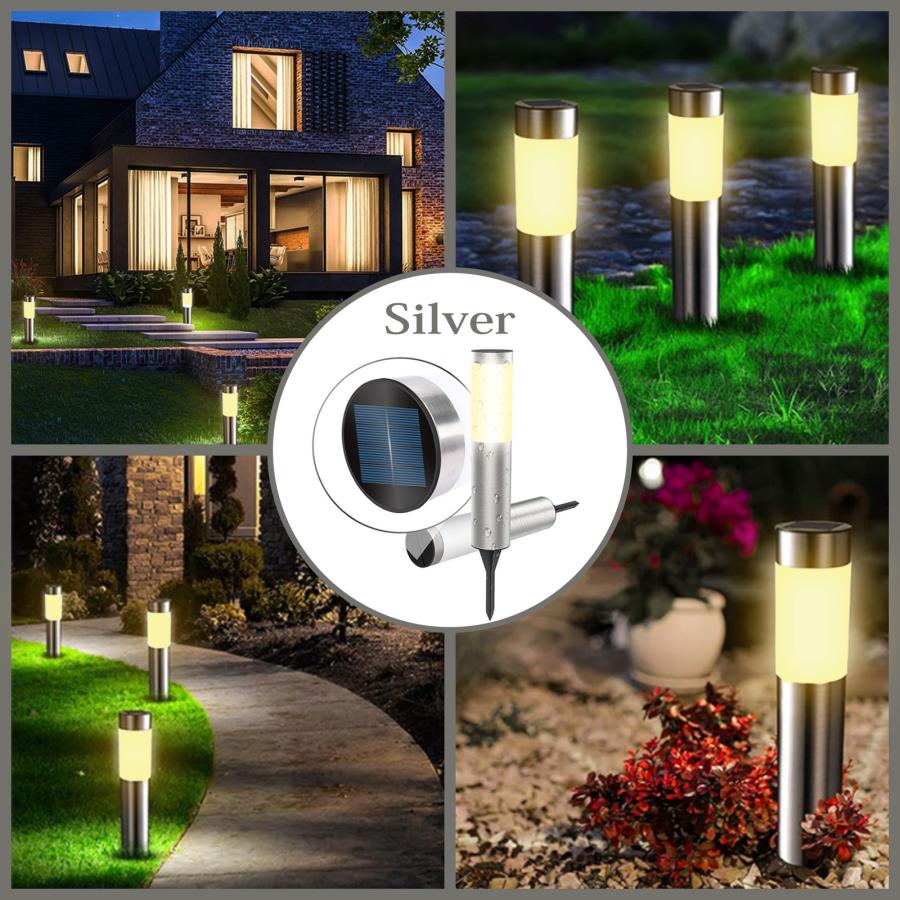 ガーデンライト ポールライト ソーラーライト LED 屋外 おしゃれ 自動点灯 差し込み テラス 庭 外構 埋め込み 防犯 ソーラー充電 ステンレス製 防水 省エネ 玄関 |  | 08